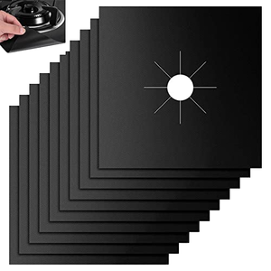 2 protections réutilisables pour cuisinière à gaz, revêtements de protection pour cuisinière, tapis de nettoyage anti-salissures - Product Image 1