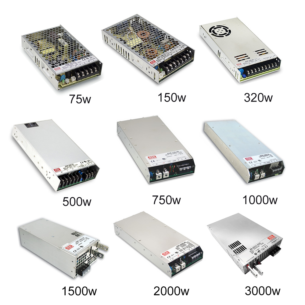 Источник питания Meanwell серии rsp, 75 Вт, 100 Вт, 150 Вт, 320 Вт, 500 Вт, 750 Вт, 1000 Вт, 1500 Вт, 1600 Вт, 2000 Вт, 3000 Вт переменного/постоянного тока, источник питания Meanwell 12 В, 24 В, 48 В с PFC
