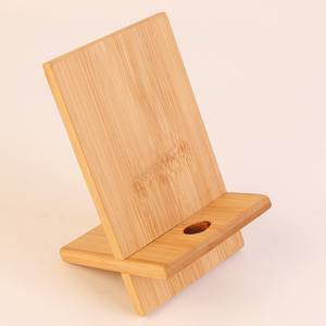 Soporte de madera de bambú personalizado para teléfono móvil, soporte de escritorio para tableta y iPad - Product Image 2