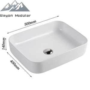 Lavabo Rectangular Moderno de Cerámica Wayon, Lavabo Artístico Ultrafino para Casa Prefabricada Minimalista, Modelo WW-YSSC - Product Image 5