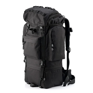 Sac à dos tactique de haute qualité personnalisé en camouflage noir, système MOLLE, fermeture éclair étanche, 77L, bretelles réglables, unisexe - Product Image 5