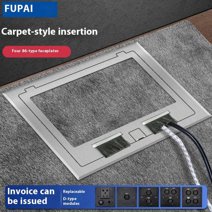 86-Type Stainless Steel Four-Position Floor Socket NFC Plug-in Open ...