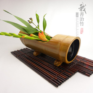 Bamboo Vase Handmade Asian Zen Style Tabletop Decor Home Ornamental Flower Pot JH 01 - Product Image 4