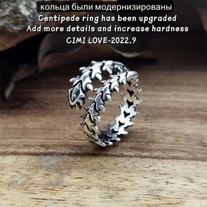 Anello Anime Punk a Forma di Centopiede per Uomo e Donna, Anello Gotico Vintage in Metallo con Apertura Avvolgente, Regalo per Feste, <span class=keywords><strong>Tokyo</strong></span> <span class=keywords><strong>Ghoul</strong></span> - Product Image 2