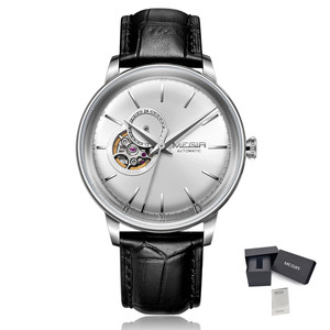 Montre automatique pour <span class=keywords><strong>homme</strong></span> MEGIR 62057, sport, 5 ATM étanche, grand cadran, montre-bracelet, mouvement mécanique, boucle, <span class=keywords><strong>luxe</strong></span>, cuir, affaires - Product Image 2