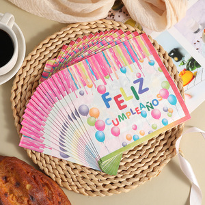 Hanlin Printed Paper Napkins 33x33cm Colorful Balloons Birthday Party Decorations Disposable Serviettes - Product Image 2
