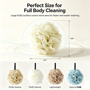 Spugna <span class=keywords><strong>da</strong></span> <span class=keywords><strong>Bagno</strong></span> Monocolore in Nylon Morbido per Pulizia della Pelle, Ideale per Doccia Quotidiana e Spa - Product Image 6