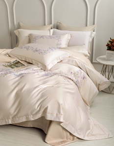 Parure de lit haut de gamme en mélange d'armoise et de coton, style moderne, housse de <span class=keywords><strong>couette</strong></span> antibactérienne, <span class=keywords><strong>anti</strong></span>-acariens, respirante et douce - Product Image 2
