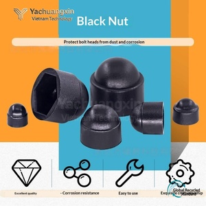 Assortiment de douilles à tête ronde en plastique, finition noire unie, différentes tailles - Product Image 2