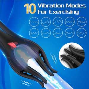 Männlicher Mastur bator Penis Vibrator 3 in1 Penis massage mit 10 Modi Puls & 5 lecken der Zunge, 360 ° Körner Stimulation Sexspielzeug - Product Image 2