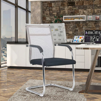 Chaise de bureau ergonomique moderne et contemporaine à dossier haut, accoudoirs en maille, chaise de bureau pour la maison/les conférences/les visiteurs, chaise de bureau en PU à vendre