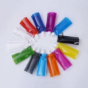 Bouteille d'eau pliable en PE de 480 ml pour le sport et les voyages en plein air, sac à eau portable en plastique pliable - Product Image 4