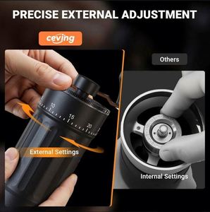40 Levels Adjusted Pour Over Travelling Classic Glass Coffee Mill Hand Crank Portable Manual Coffee <b>Grinder</b> with Glass Base - Product Image 5