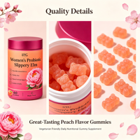 SYC BIO Gommes Probiotiques pour Femmes à l'Orme Rouge – Soutien Naturel de l'Équilibre Microbiotique – 60 Unités – Saveur Pêche – Prix Usine