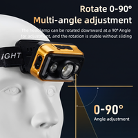 Lampe frontale extérieure ultra-lumineuse rechargeable, étanche IP44, 6000K lumière du jour, 3 LED, ultra-longue durée de vie, pour la pêche de nuit et l'exploitation minière
