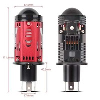 Ampoule de phare LED H4 Plug & Play Fisheye Bi-Projecteur avec solénoïde, faisceau Hi/Lo, pour voiture