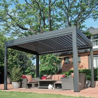 Kit de pergola à lames orientables en aluminium, auvent d'ombrage imperméable pour jardin, pavillon motorisé extérieur, gazebo, pergola bioclimatique