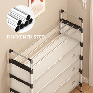 Zapatero Metálico de Alta Calidad a Prueba de Polvo de <span class=keywords><strong>4</strong></span>, 6 y 7 Niveles, Diseño de Fabricante a Bajo Precio, Organizador de Zapatos para Sala de Estar o Dormitorio - Product Image 6