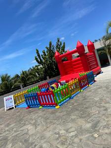 Château gonflable rouge commercial, maison gonflable, château gonflable 10*10 pieds, location de fête gonflable pour <span class=keywords><strong>mariage</strong></span>, aire de jeux intérieure - Product Image 2