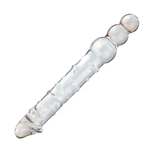 Adulto Fábrica Hotselling Anal Glass Dildo Dual End Borosilicato Crystal Glass Dildo Para Homens E Mulheres