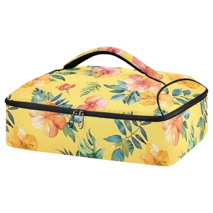 Sac isotherme double isolation personnalisé hawaïen, sac de livraison tendance pour pizzas, casseroles et aliments, sac à déjeuner isotherme - Product Image 1