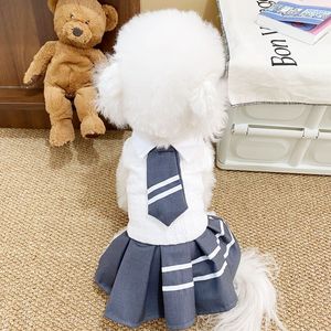 Falda JK para mascotas, disfraz de cosplay de otoño, color grisáceo y blanco, para perros, gatos, mascotas pequeñas - Product Image 1
