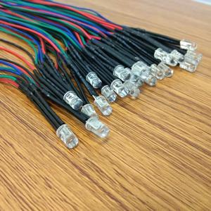 24V pré-câblé RGB LED support 5mm rouge/vert/bleu diodes émettrices eau claire décoration éclairage avec câble 4 broches pour voiture de bricolage - Product Image 1