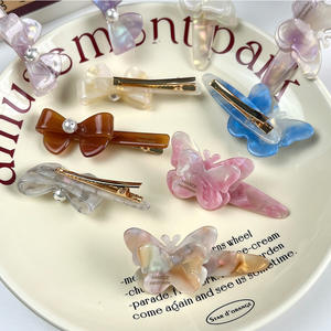 Nuovo stile all'ingrosso della fabbrica temperamento dolce doppio strato 3D fiocco acetato fermaglio per capelli - Product Image 5