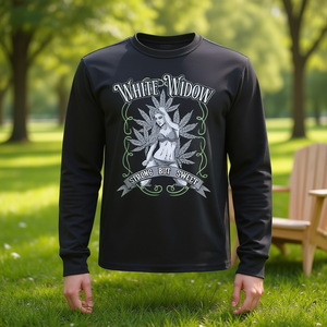 Maglietta a maniche lunghe White Widow con design forte ma dolce, maglietta promozionale - Product Image 3