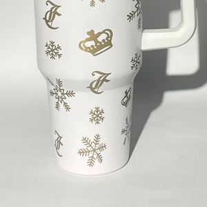 40oz Tumbler with Handle and Straw Black Insulated Travel Mug Iced Coffee <b>Cup</b>, Reusable Stainless Steel Insulated Water Bottle - Product Image 4