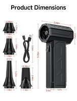 Souffleur d'air Jarvis Mini Turbo Fan à moteur sans balais pour équipement de detailing, souffleur de neige, compresseur d'air à batterie, dépoussiéreur