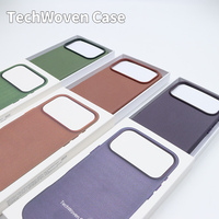 Coque de Téléphone Magnétique Aspect Lin pour iPhone 17 Design Boutons Indépendants Housse TechWoven pour iPhone 17 Pro Max