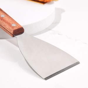 9 10 Inch Stainless Steel BBQ Kitchen Cooking Shovel <strong>Pancake</strong> Spatula with Wooden Handle Turner Scraper for <strong>Pie</strong> - Product Image 4