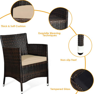 أثاث فناء خارجي عالي الجودة بسعر منخفض، طقم أريكة حديقة من الراتان مكون من 4 قطع مع وسائد - Product Image 5