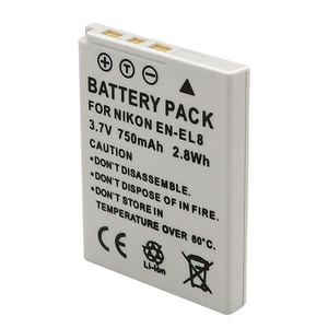 ชุดแบตเตอรี่กล้องดิจิตอล EN-EL8 750mAh 3.7V สำหรับ Nikon COOLPIX S1 <span class=keywords><strong>S2</strong></span> S3ลิเธียมไอออนชาร์จได้ - Product Image 1