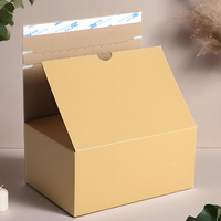Boîte d'expédition auto-élevante en papier kraft imprimé, étanche, pour cadeaux, vente en gros pour petites entreprises, emballage personnalisé en carton pour envoi postal