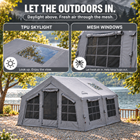 Tente gonflable familiale Coody Familia 17.2 Air - Gris, haute qualité, imperméable, quatre saisons, installation facile, portable