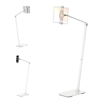 Support de sol en aluminium pour tablette et téléphone, rotation à 360°, support pour iPad, idéal pour le streaming en direct, le chevet, le bureau et l'usage commercial