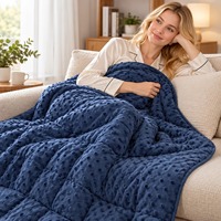 Couverture lestée Minky Dot multi-tailles 48x72 60x80, garnie de perles de verre lourdes, pour vente en gros