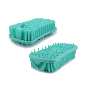 Cepillo exfoliante de cerdas atales para el baño, brochas antimicrobianas de silicona para el cuidado del perro