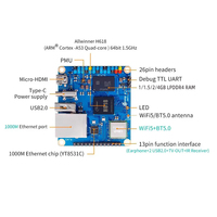 Orange Pi Zero 3 1G/2G/4G RAM Allwinner H618 Quad-Core Cortex-A53 64-bit WiFi5+BT 5.0 Compatible con Android Debian Ubuntu OS