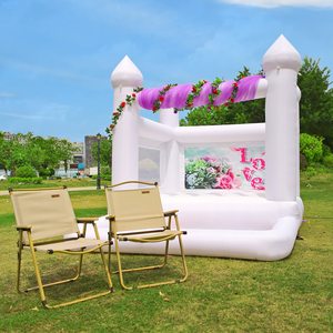 Castillo Inflable Blanco para Bodas, Niños y Adultos, con Piscina de Pelotas y Tobogán, para Fiestas y Eventos - Product Image 5