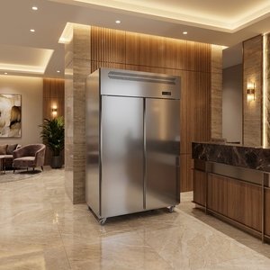 Refrigerador Vertical Comercial de Doble Puerta de Acero Inoxidable, Gran Capacidad, para Mantener Frescos los Alimentos, para la Cocina - Product Image 5
