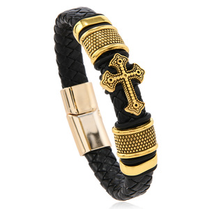 Op Maat Gemaakte Gepersonaliseerde Vintage Meerlaags Lederen Armband Vrede Label Heren Magnetische Gesp Gedenkteken Sieraden Armband