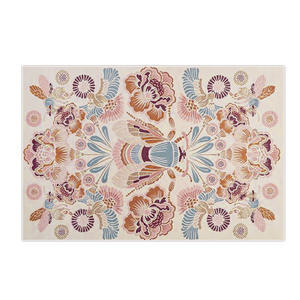 Tapis carré en velours cristal H-2479-142, imprimé motif abstrait, en fibre de polyester, lavable à l'eau, antidérapant, pour salon et chambre à coucher - Product Image 2