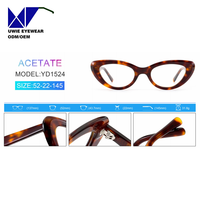 Lunettes de mode œil-de-chat en acétate sur mesure OEM, taille 52-22-145, vision haute définition pour adultes unisexes, fournisseur direct d'usine