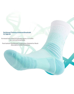 Chaussettes de basketball montantes haut de gamme à dégradé, tricotées, épaissies pour l'été, professionnelles pour la compétition, pratiques et de haute qualité, en gros - Product Image 6
