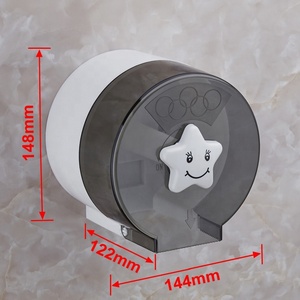 <span class=keywords><strong>Porte</strong></span>-<span class=keywords><strong>papier</strong></span> <span class=keywords><strong>toilette</strong></span> <span class=keywords><strong>mural</strong></span> rond, design moderne, mignon, en plastique, imperméable, <span class=keywords><strong>blanc</strong></span> et gris - Product Image 2