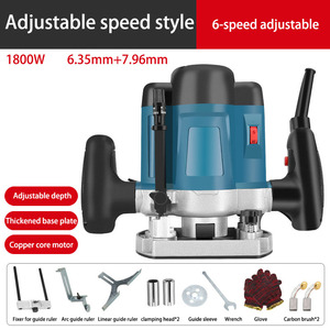 Défonceuse à bois haute puissance 2200W, 6 vitesses réglables, machine à sculpter le bois multifonctionnelle, routeur à tenonner le bois - Product Image 1