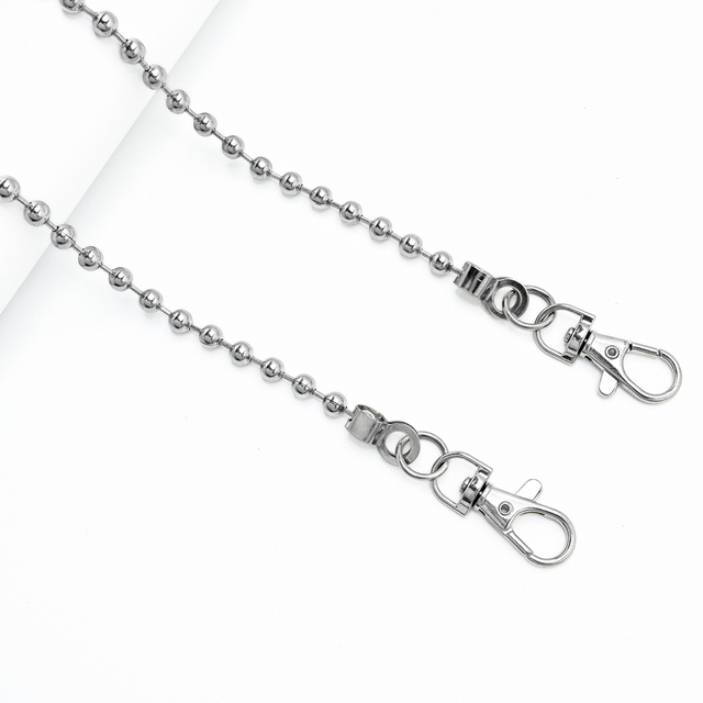 Phone Strap Lanyard-6mm Beaded Chain 120cm Length 36mm Clasp Trendy Customized Color Logo Easy Install Cell Phone Case Accessory